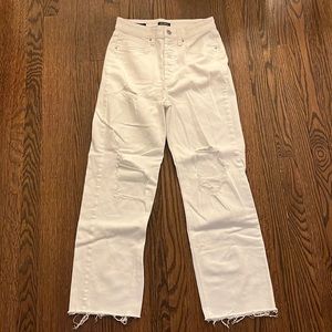 Destroyed/ distressed front white jean